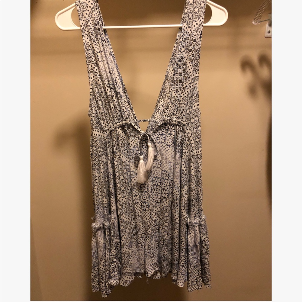 Blue Patterned Stolen Hearts Sundress